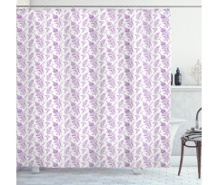 Floral Folk Motif Shower Curtain