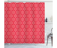 Snowflake Motif with Dots Shower Curtain