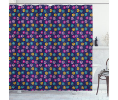 Colorful Flowers Love Shower Curtain