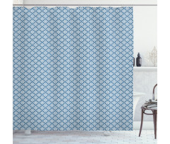 Symmetric Floral Motif Art Shower Curtain