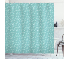 Simplistic Leafy Branches Shower Curtain