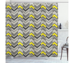 Nostalgic Abstract Zigzags Shower Curtain