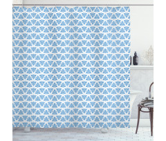 Rounds and Leaves Motif Shower Curtain