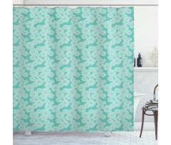 Monochrome Flower Petals Art Shower Curtain