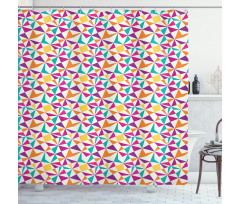 Vivid Mosaic Look Polygons Shower Curtain