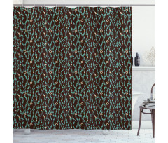 Nostalgic Pattern of Circles Shower Curtain