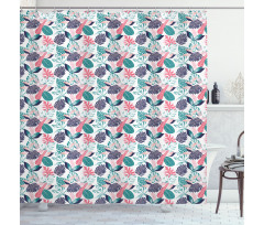 Exotic Abstract Leaves Shower Curtain