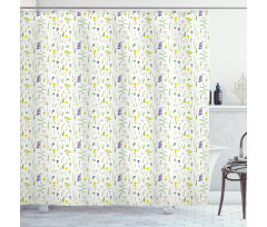 Delicate Wild Flowers Shower Curtain