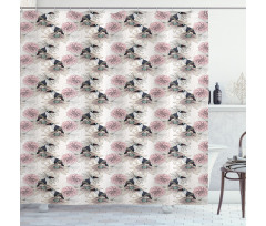 Vintage Toucan and Flowers Shower Curtain