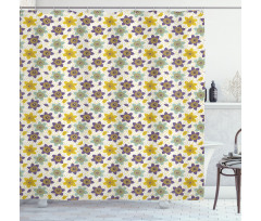 Creative Dots and Flowers Shower Curtain