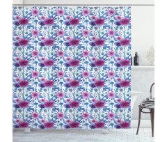 Watercolor Nosegay Flowers Shower Curtain