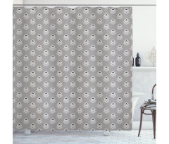 Greyscale Geometric Flower Shower Curtain