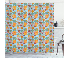 Abstract Tropic Plants Shower Curtain