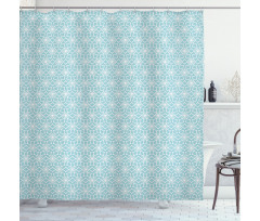 Geometrical Floral Motif Shower Curtain