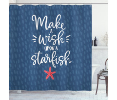 Nautical Text with Starfish Shower Curtain