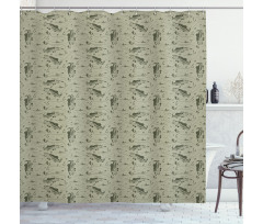 Fisherman Boat and Trouts Shower Curtain