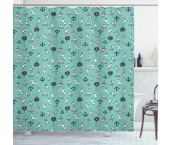 Sailor Birds Boats Anchors Shower Curtain