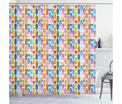 Colorful Summer Surfboards Shower Curtain