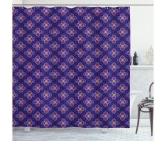 Rhombus with Circle Shower Curtain