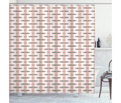 Bohemian Leaves and Triangles Shower Curtain