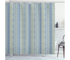 Vertical Chevrons and Strips Shower Curtain