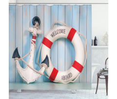 Anchor and Life Buoy Shower Curtain
