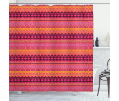 Abstract Tribal Style Motif Shower Curtain