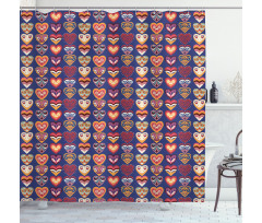 Colorful Hearts Art Shower Curtain