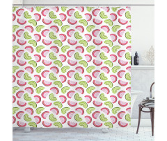 Abstract Kiwi and Watermelon Shower Curtain