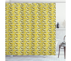 Sliced Piece of Fruit Stripes Shower Curtain