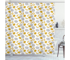 Monochrome Fruit Sketch Art Shower Curtain