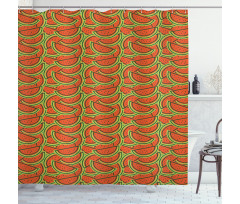 Doodle Watermelon Slice Shower Curtain