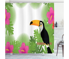 Exotic Plants and Bird Shower Curtain