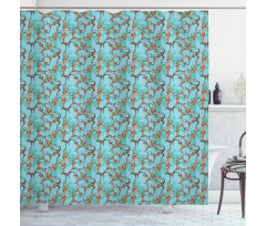 Jungle Animals on Branches Shower Curtain