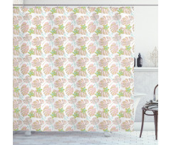 Hawaiian Leaves Pattern Shower Curtain