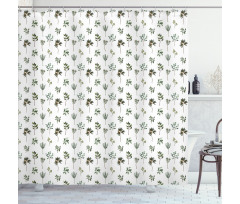 Various Plantation Leaves Shower Curtain