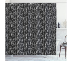 Monotone Garden Artwork Shower Curtain