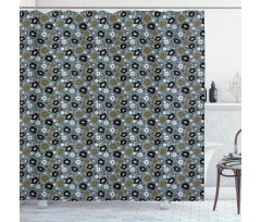 Retro Botanical Elements Shower Curtain