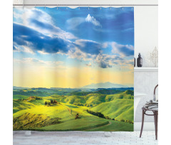 Sunset in Tuscany Rural Shower Curtain