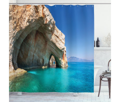 Sea Cave on Zakynthos Shower Curtain