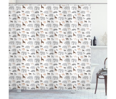 Cartoon Fauna Shower Curtain