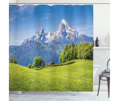 Blooming Flower Foliage Shower Curtain