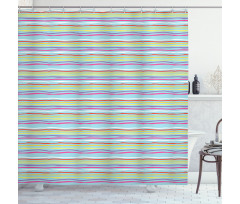 Colorful Ripple Lines Fun Shower Curtain