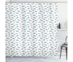 Abstract Raining Modern Sky Shower Curtain