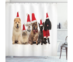 Team of Pets Panting Shower Curtain