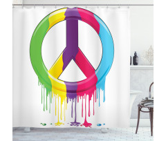 Peace Themed Shower Curtain
