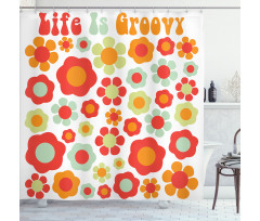 Colored Art Dated Style Shower Curtain