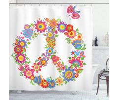Peace Equality Flower Shower Curtain