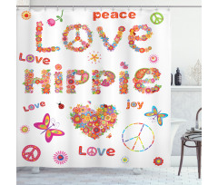 Love Hippie Vivid Floral Shower Curtain