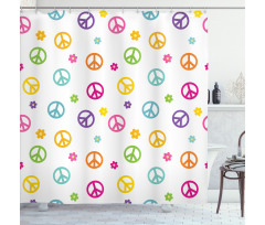 Old Peace Sign Shower Curtain